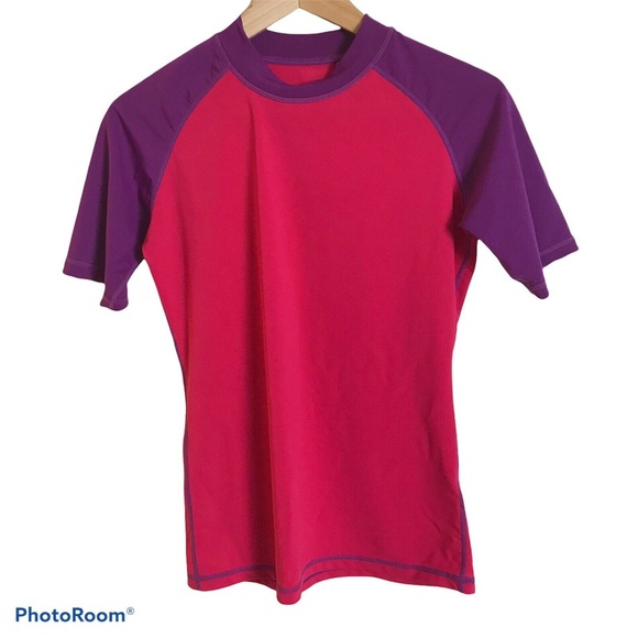 Mountain Warehouse Tops - Mountain Warehouse Active Womens 8 Red Purple Stretch T-Shirt Mid-Length Sleeve